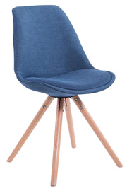 Sedia Toulouse in stoffa gambe tonde blu,natura