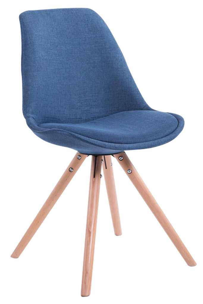 Sedia Toulouse in stoffa gambe tonde blu,natura