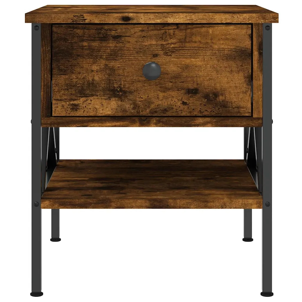 Comodini 2 pz-Set di 2 Tavolino da notte Rovere Fumo 40x42x45 cm in Legno Multistrato