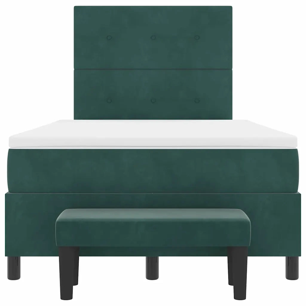 Letto a molle con testiera Verde Scuro 120 x 200 cm Velluto 3344507