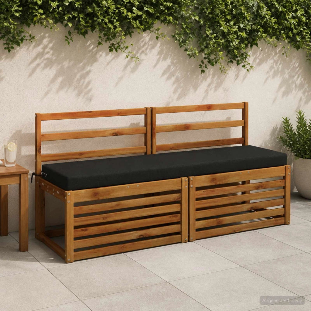 Cuscini per Panchina a 2 Pezzi SOEST 2 pz 100% Poliestere Nero 949907