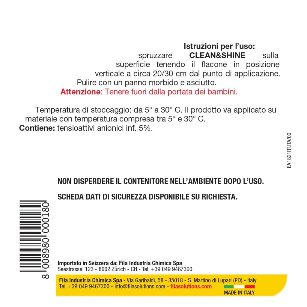 Detergente spray Clean & Shine FILA multi uso 750 ml
