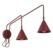 Applique NOX 2 bordeaux con interruttore