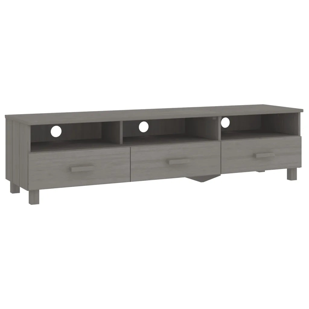 Mobile Porta TV Grigio Chiaro 158x40x40 cm in Massello di Pino