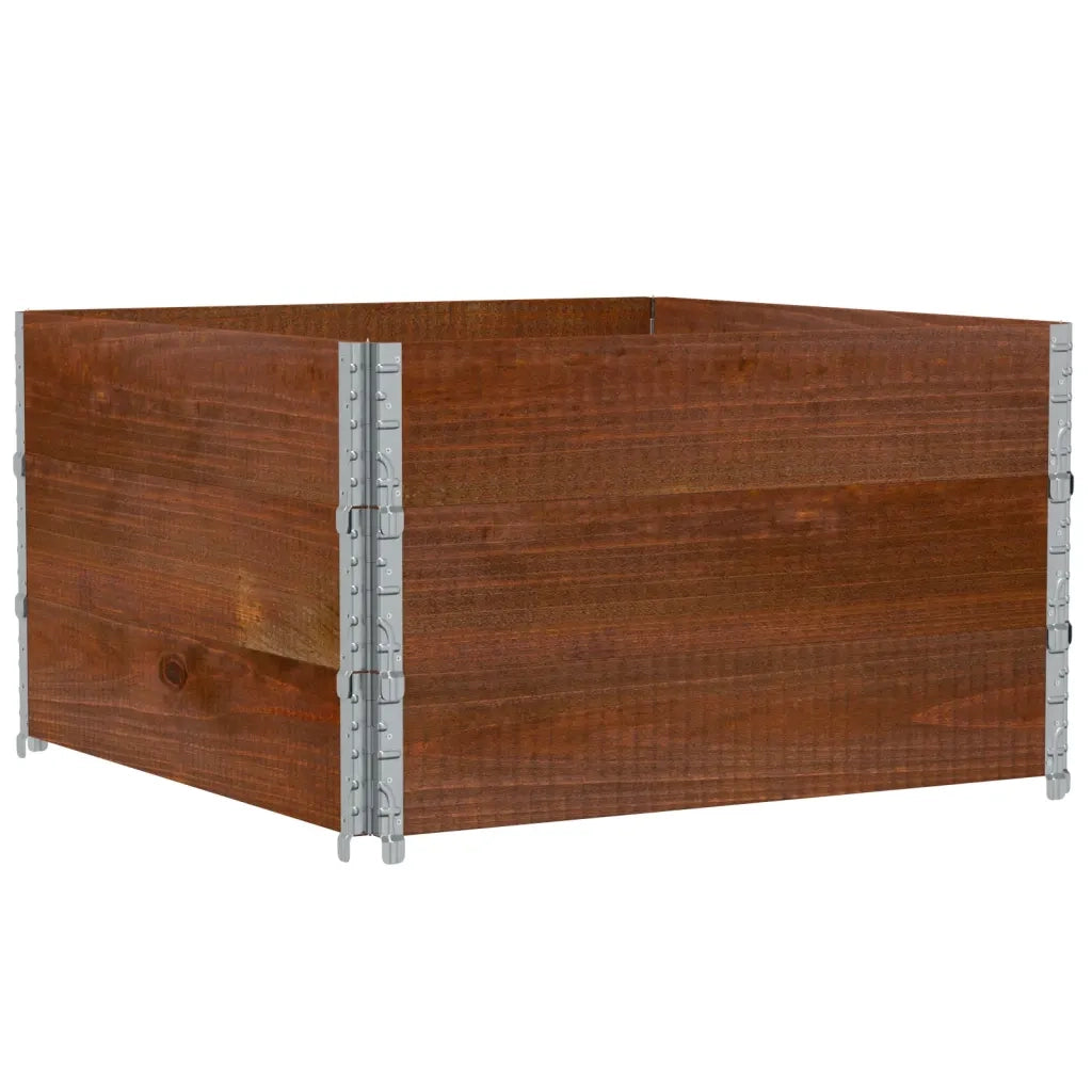 Paretali per Pallet 3pz Marroni 100x100cm Legno Massello Pino 3295377