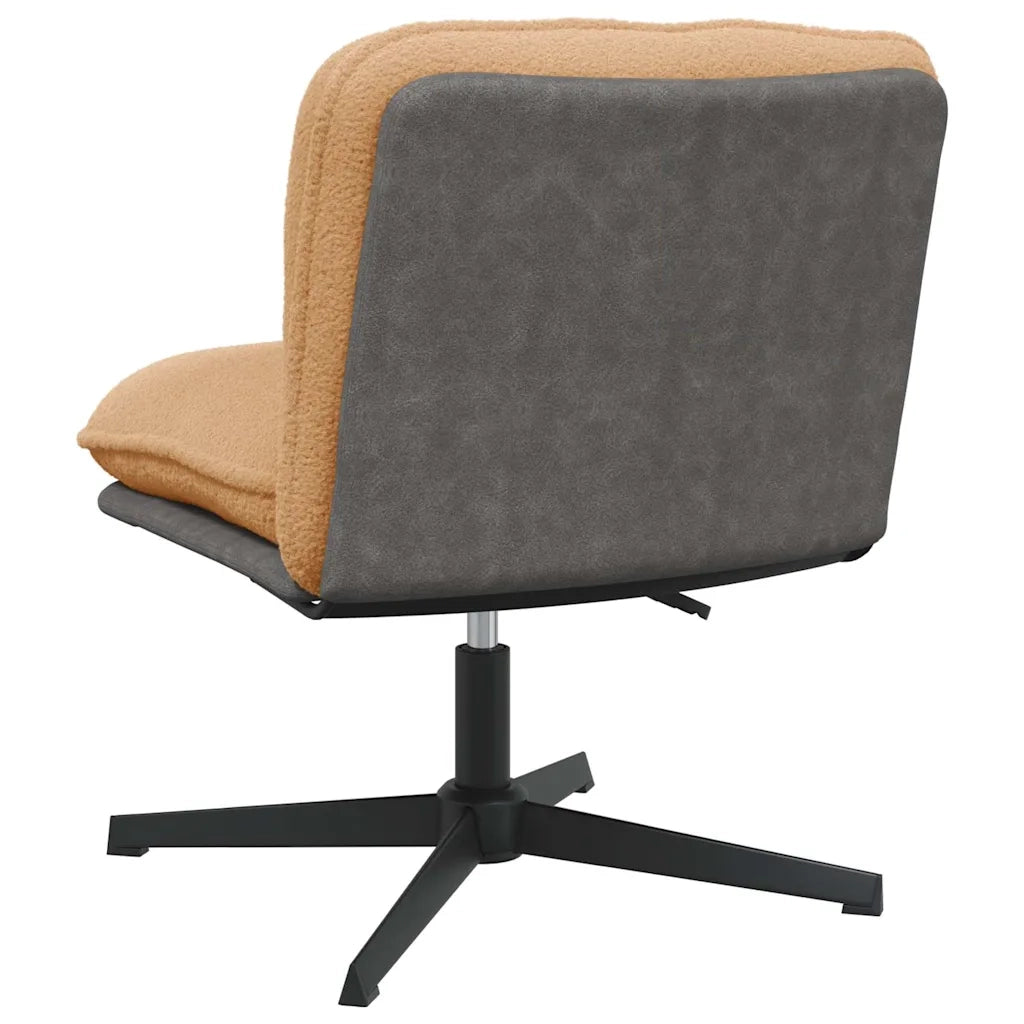 Sedia da Ufficio | Sedia da Gaming Girevole in Tessuto Riccio Beige Effetto Lana
