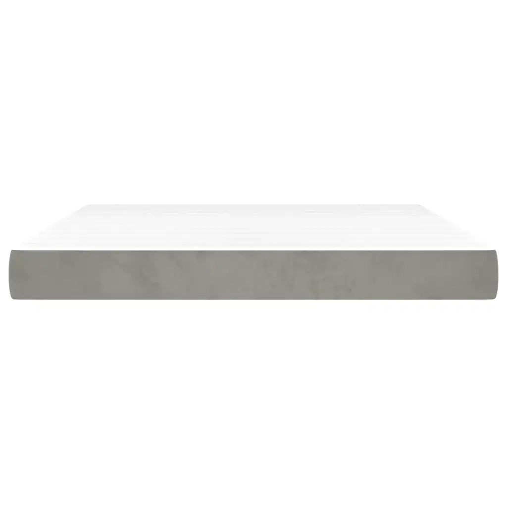 vidaXL Materasso a Molle Grigio Chiaro 160x220x20 cm in Velluto