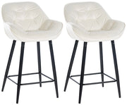 Set di 2 sgabelli da bar Gibson crema,Velluto