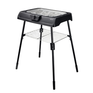 SOGO Barbecue Elettrico 2 in 1 – 2000W – Tavolo e Supporto, Griglia Antiaderente, Termostato Regolabile, Vassoio Raccogli Grasso, Facile da Pulire