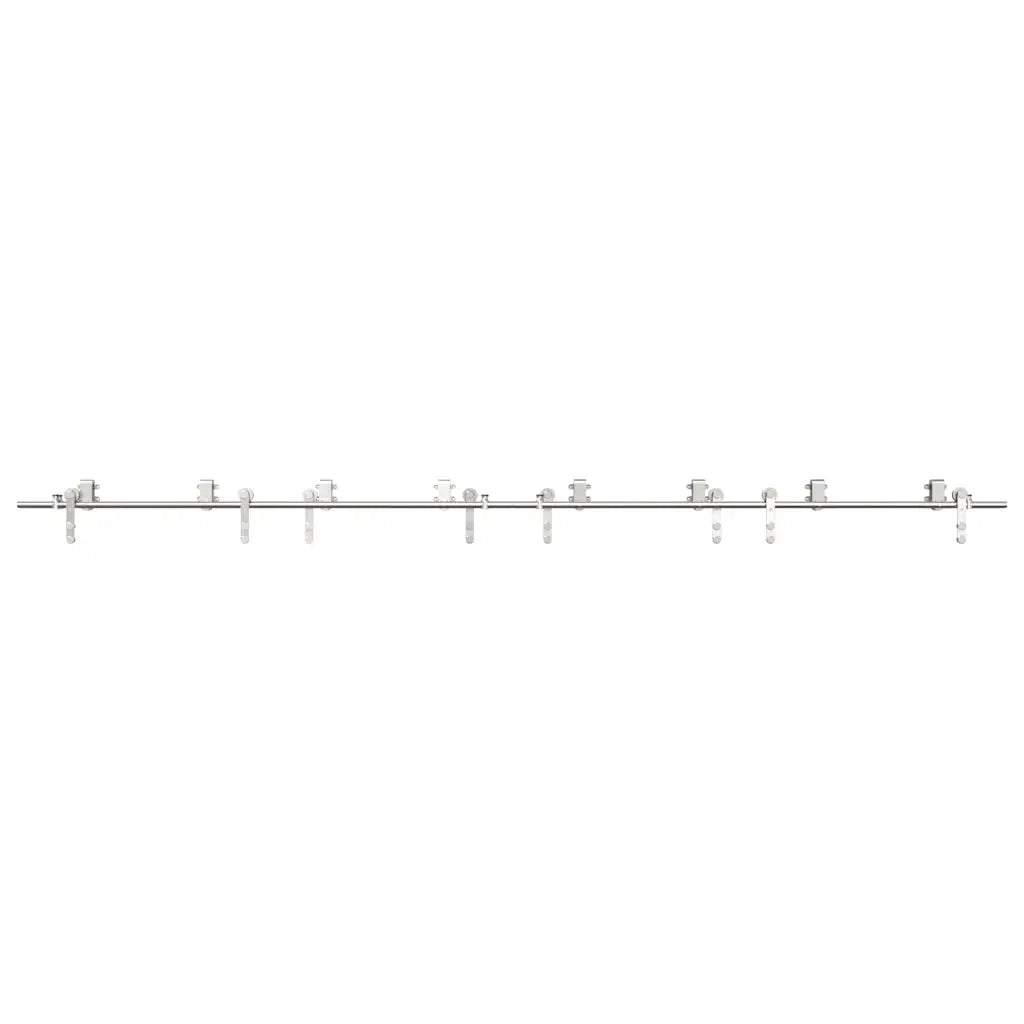 Kit Binari Porta Scorrevole 366 cm Acciaio Inossidabile Argento