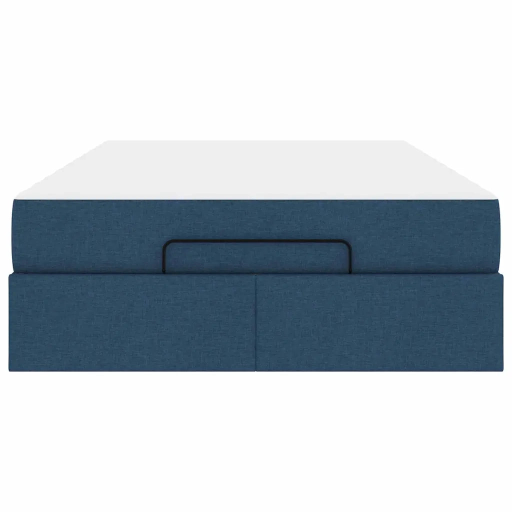 vidaXL Struttura del letto con materasso Blu 120 x 200 cm Tessuto
