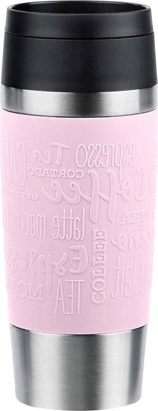 Tazza Viaggiante Classica - 0,36 litri - Acciaio Inossidabile - 4 ore caldo - 8 ore freddo - Lavabile in Lavastoviglie - Apertura da 360° - Pastello Rosa