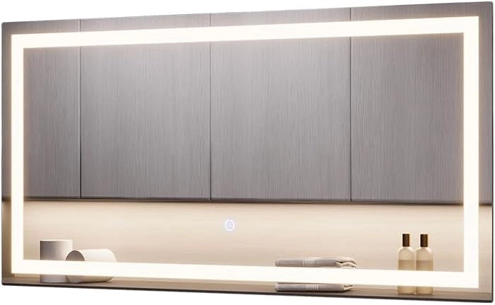Specchio bagno Miral, Vetro, 40 x 80 cm con illuminazione frontale