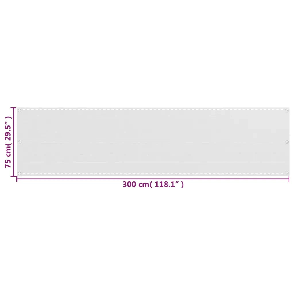 Paravento da Balcone-Pannello per balcone Bianco 75x300 cm in HDPE