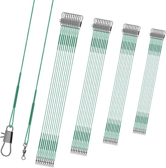 Set di Linee di Pesca 10 pezzi - Filo di Pesca 15/20/25/30 cm - Filo di Acciaio - Accessori da Pesca - Diverse Misure - Adatto per la Pesca - Linee di Pesca per la Pesca