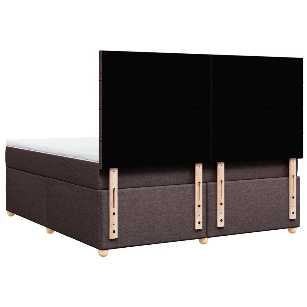 Giroletto a Molle con Materasso Marrone Scuro 180x200cm Tessuto 3293662