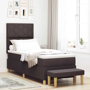 Letto a molle con materasso Marrone scuro 80 x 200 cm Tessuto 3344334