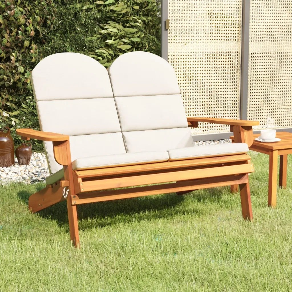 Panchina Giardino | Panca da Giardino Adirondack Cuscini 126 cm Massello di Acacia