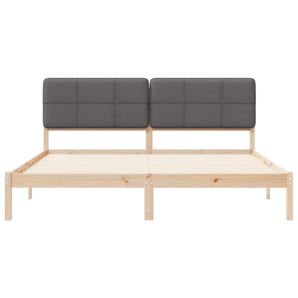 Letto con Testiera Rivestita Grigio scuro 180 x 200 cm