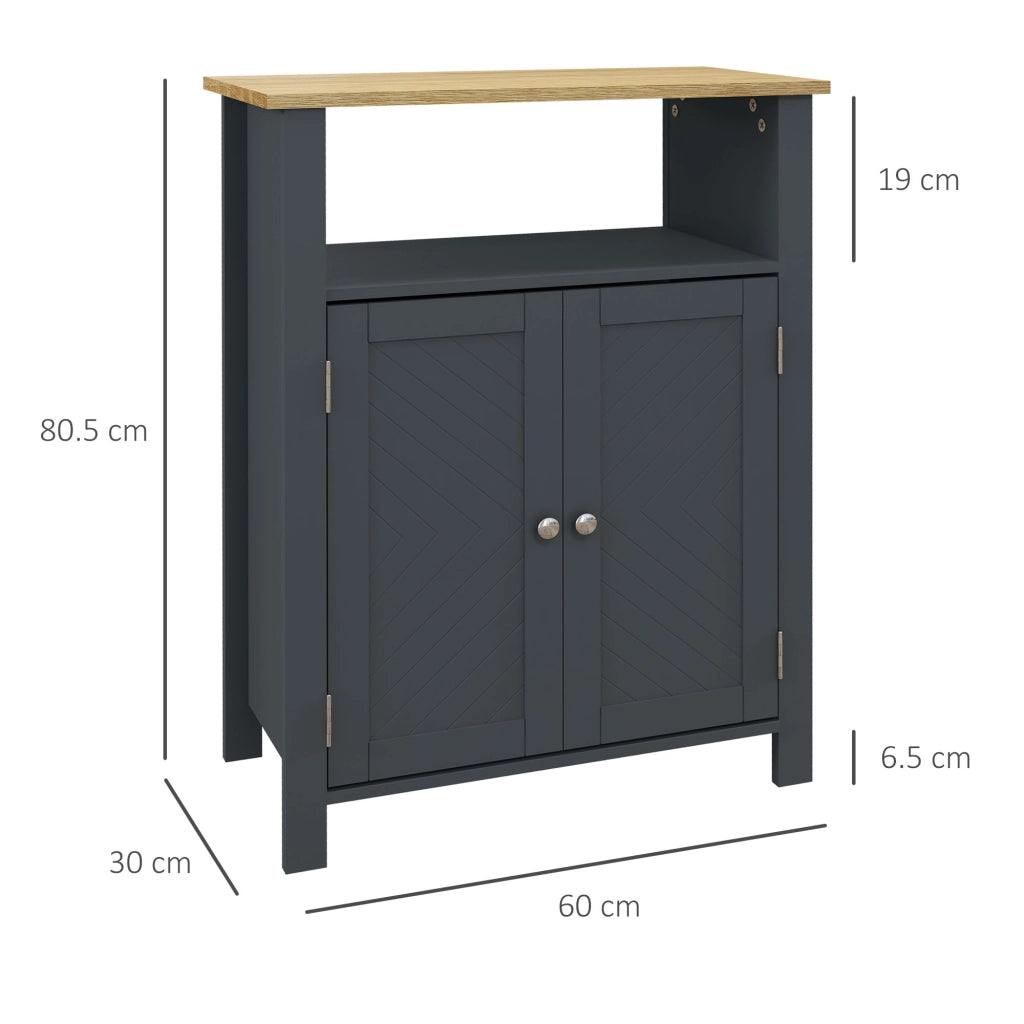 Mobiletto Bagno a 3 Ripiani Regolabili con Ripiano Interno ¨C zephmum ¨C 60x30x80.5 cm