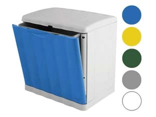 PATTUMIERA MODULARE AMICA ECO  SPACE IN POLIPROPILENE LT.20  cm.40x30x40h.  colore bianco    STEFANPLAST