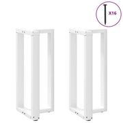 Set di 2 gambe regolabili per tavolo da bar a forma di T 40 x 35 x 90 cm in acciaio verniciato a polvere bianco 02_0057339