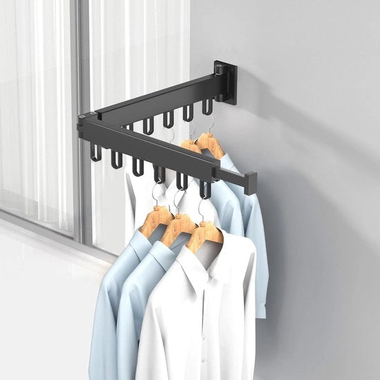 Rack di Stoccaggio Opportuno - Armadio per Abiti - Risparmio di Spazio - Rotazione a 360 Gradi - Fino a 80kg - Nero
