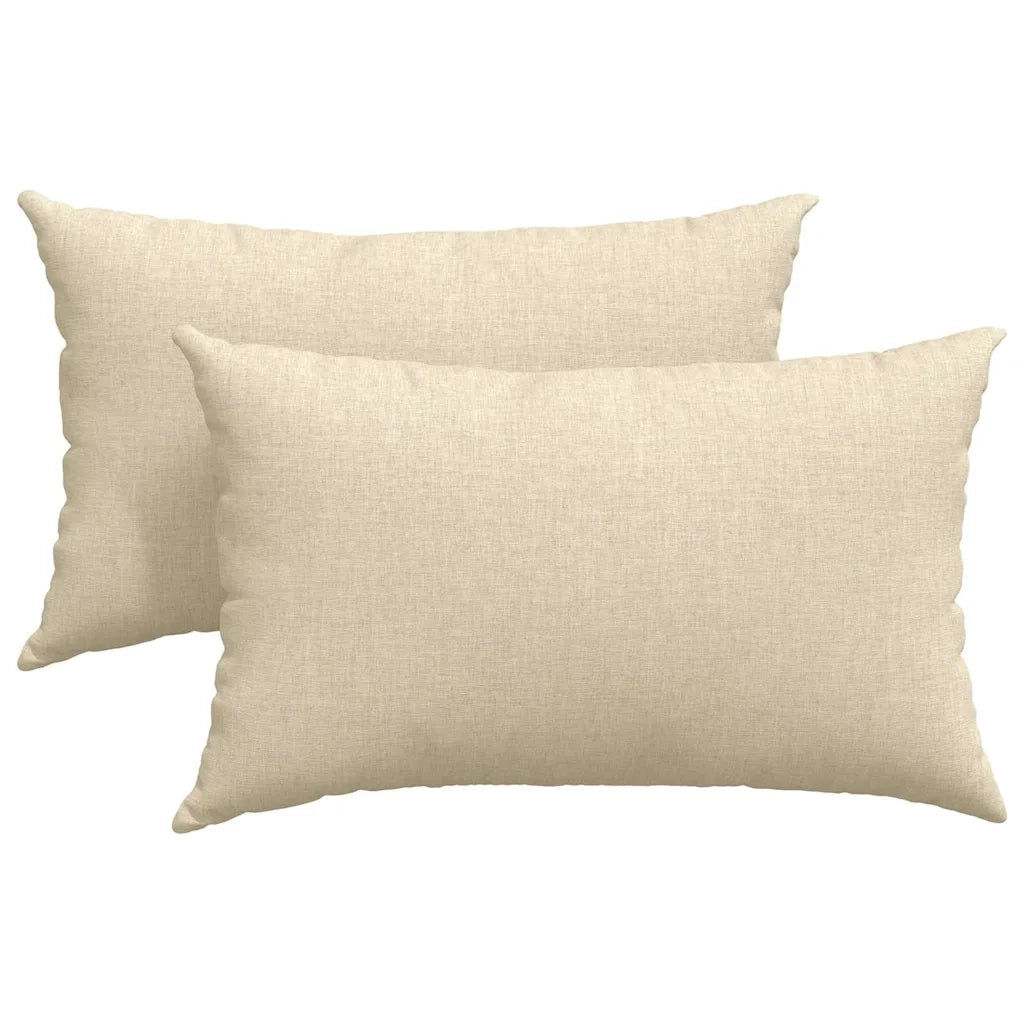 Cuscini da Divano 2 pcs Crema 50 x 30 cm Tessuto