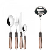 OPTICAL Ghiera Argento Anticato, Posate Set 49 Pz, Scatola Wenge,