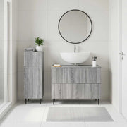 Set di Armadi da Bagno da 2 Pezzi ZWOLLE Sonoma grigio 3417681