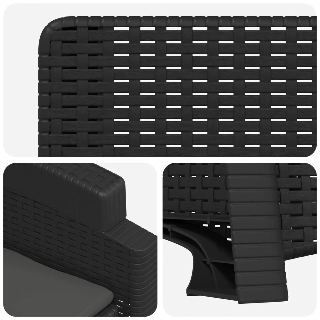 Sedia da giardino reclinabile effetto rattan Antracite PP 8012001