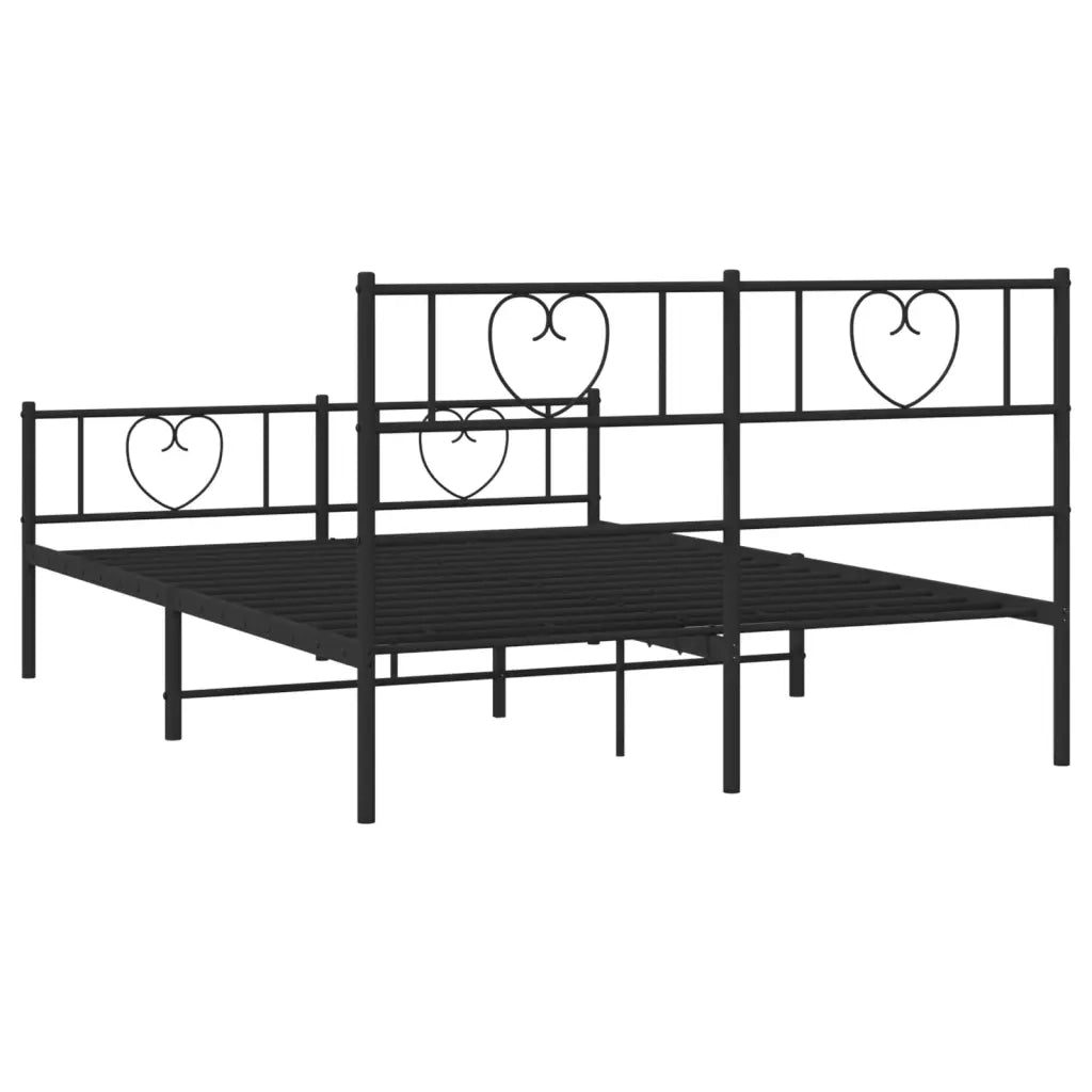 Giroletto senza Materaso con Pediera in Metallo Nero 160x200 cm 355484