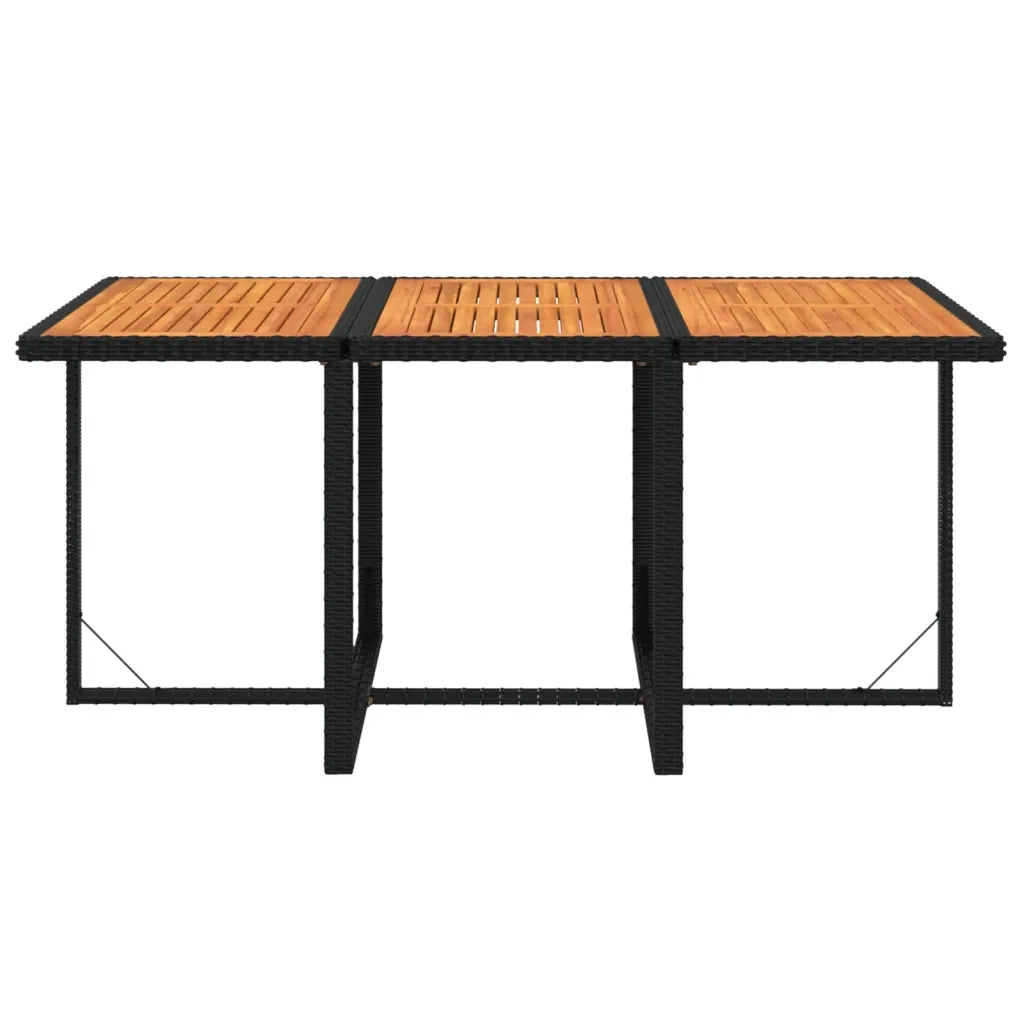 Set da Pranzo da Giardino 7 pz Nero con Cuscini in Polyrattan 3095545