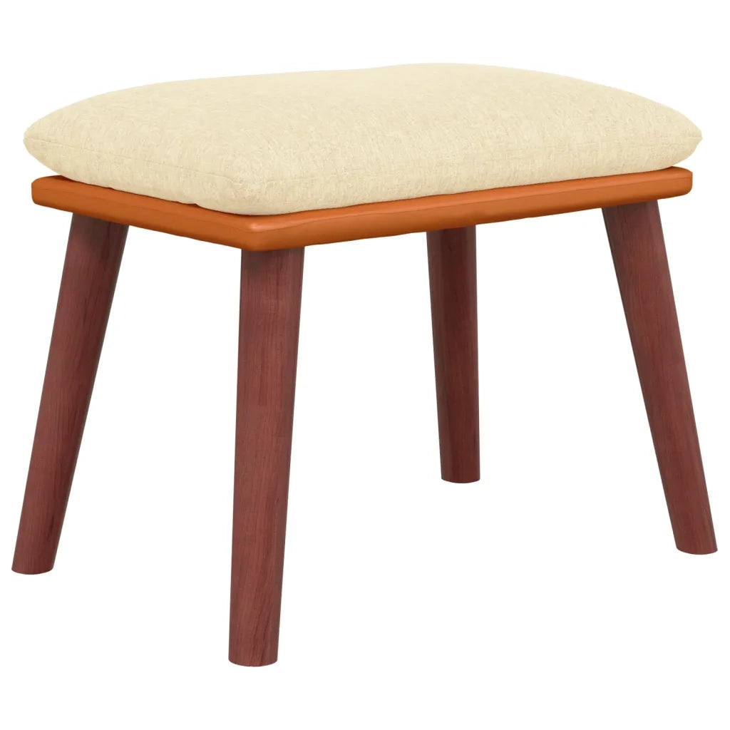 Poggiapiedi Crema 45x29,5x35 cm in Tessuto e Similpelle 341481