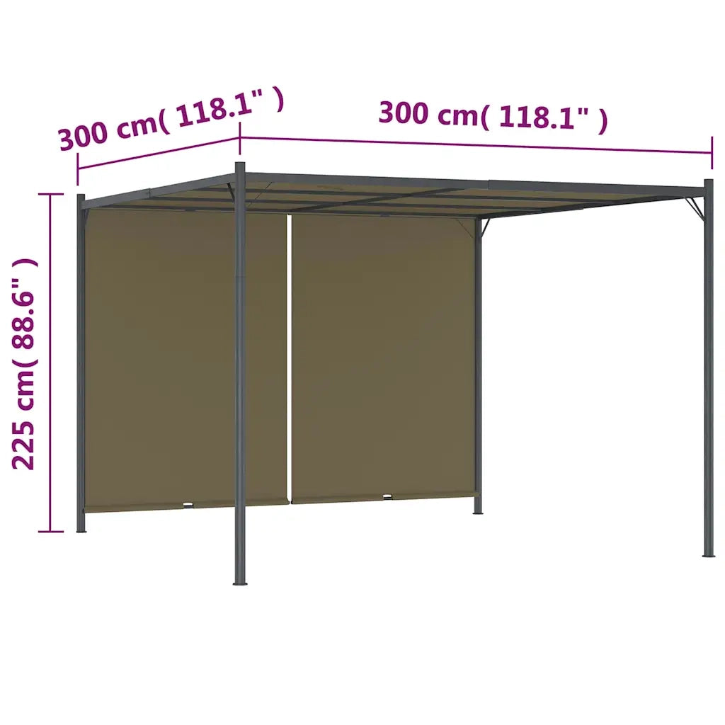 Gazebo da Giardino con Tetto Retrattile 3x3 m Talpa 180 g/mÂ² cod mxl 67032