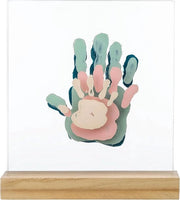 Fotografia di Famiglia, Afdrittodi Mano/Foto per la Famiglia, Scatola per Fili di Fotografie per Bambini, Genitori e Familiari, Regalo per il Nascituro, Sostegno in Legno, Dimensioni 20 x 21,6 x 6 cm