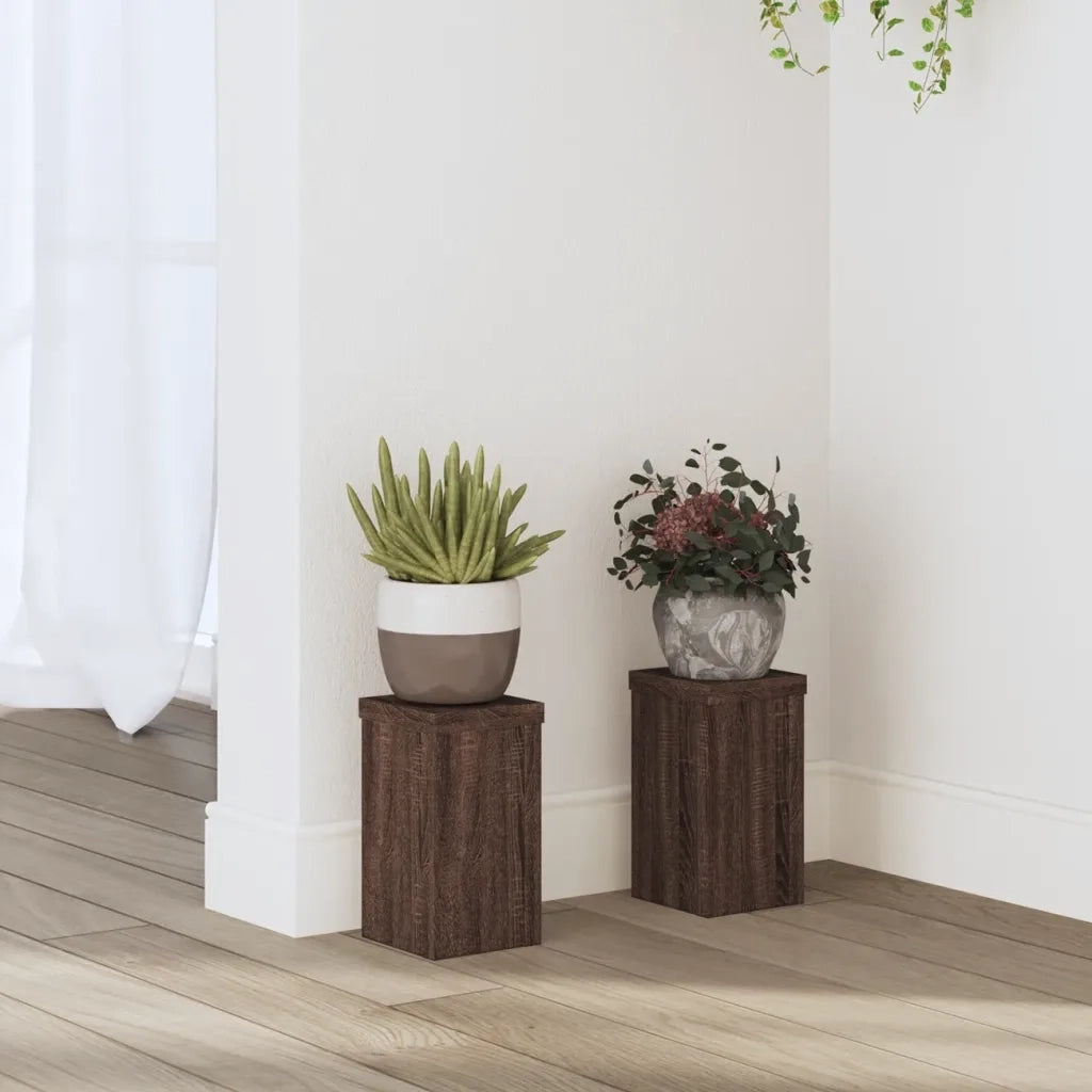 Supporti per piante | Sostegno per piante 2 pz Marrone 10x10x18 cm Legno Multistrato
