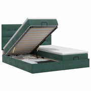 Letto ottomano con materasso 2 pz Verde Scuro Velluto 3457911