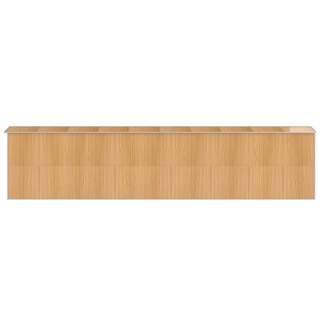 Casetta da giardino cabina ripostiglio casetta da esterno robusta casetta per attrezzi colore chiaro 192 x 855 x 223 cm acciaio zincato marrone 02_0022310