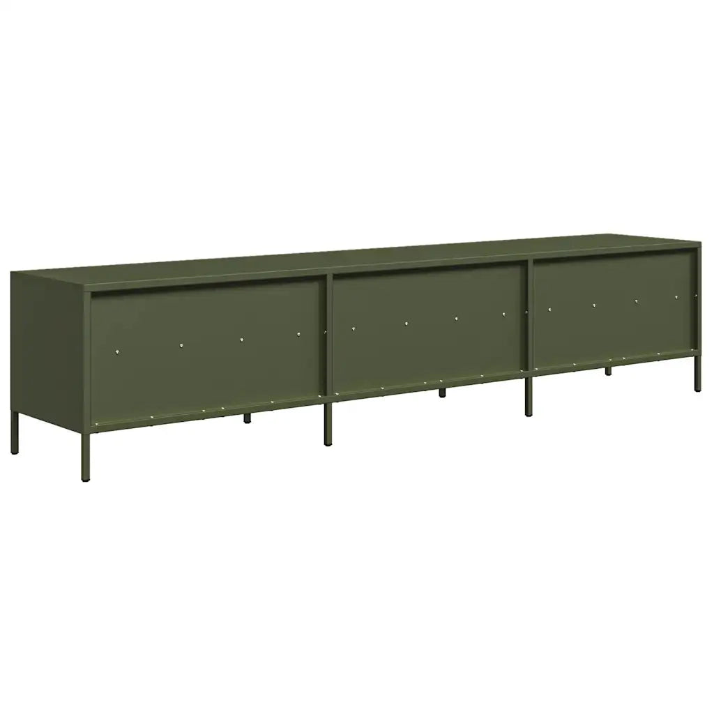 Mobile TV Verde Oliva 202x39x43,5 cm Acciaio Laminato a Freddo 3307159