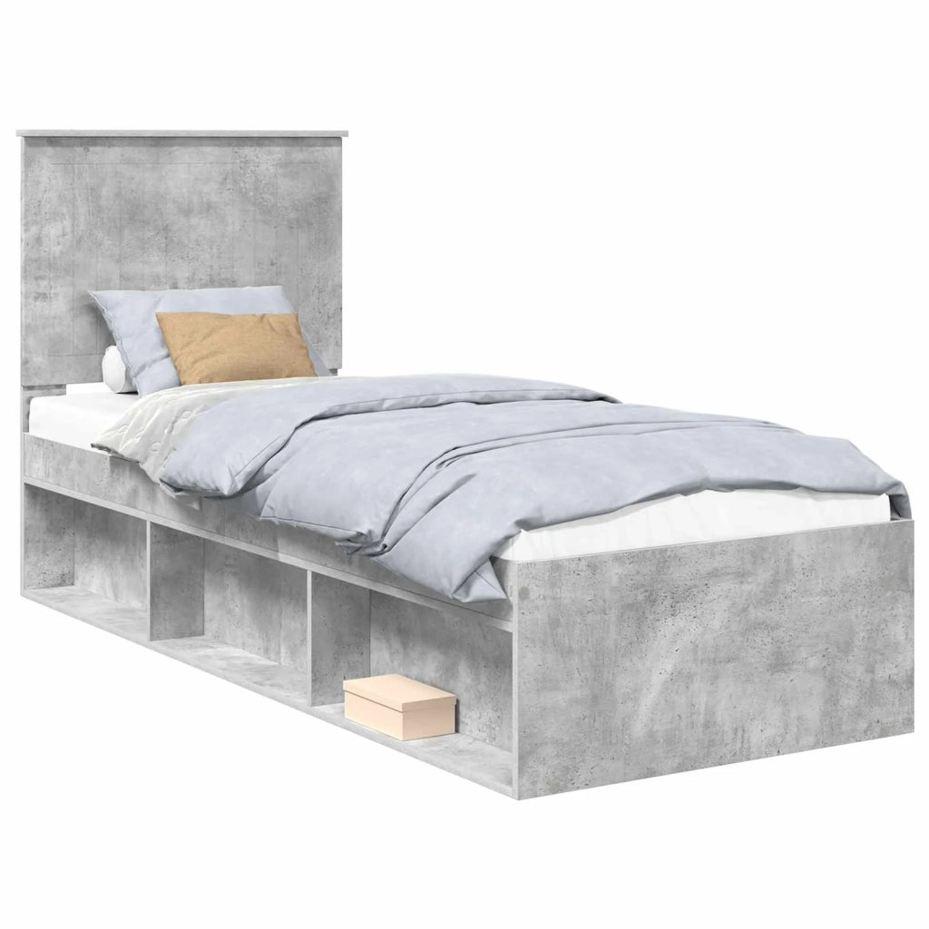 Struttura del letto Grigio Concretè 75 x 190 cm Pino massello