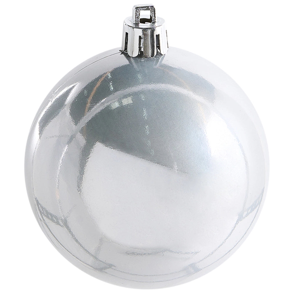 Set di 60 palline di Natale in plastica argentata Decorazioni da appendere Stile tradizionale Palline di Natale Albero di Natale