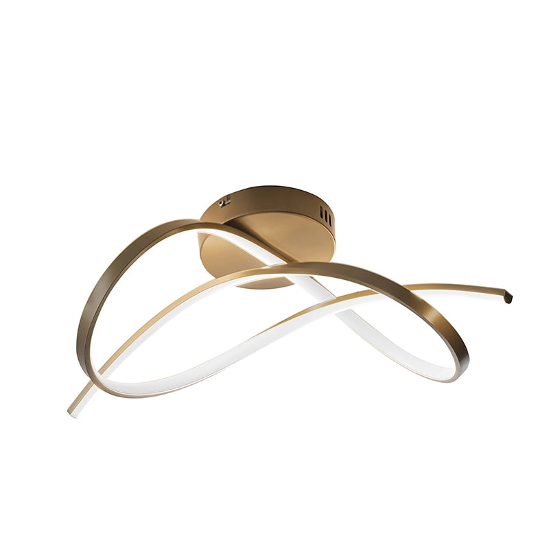 SAVOY Plafoniera a LED 30W 3000K in Alluminio Oro Satinato con Diffusore in Silicone - Lampada da soffitto dal design elegante e moderno