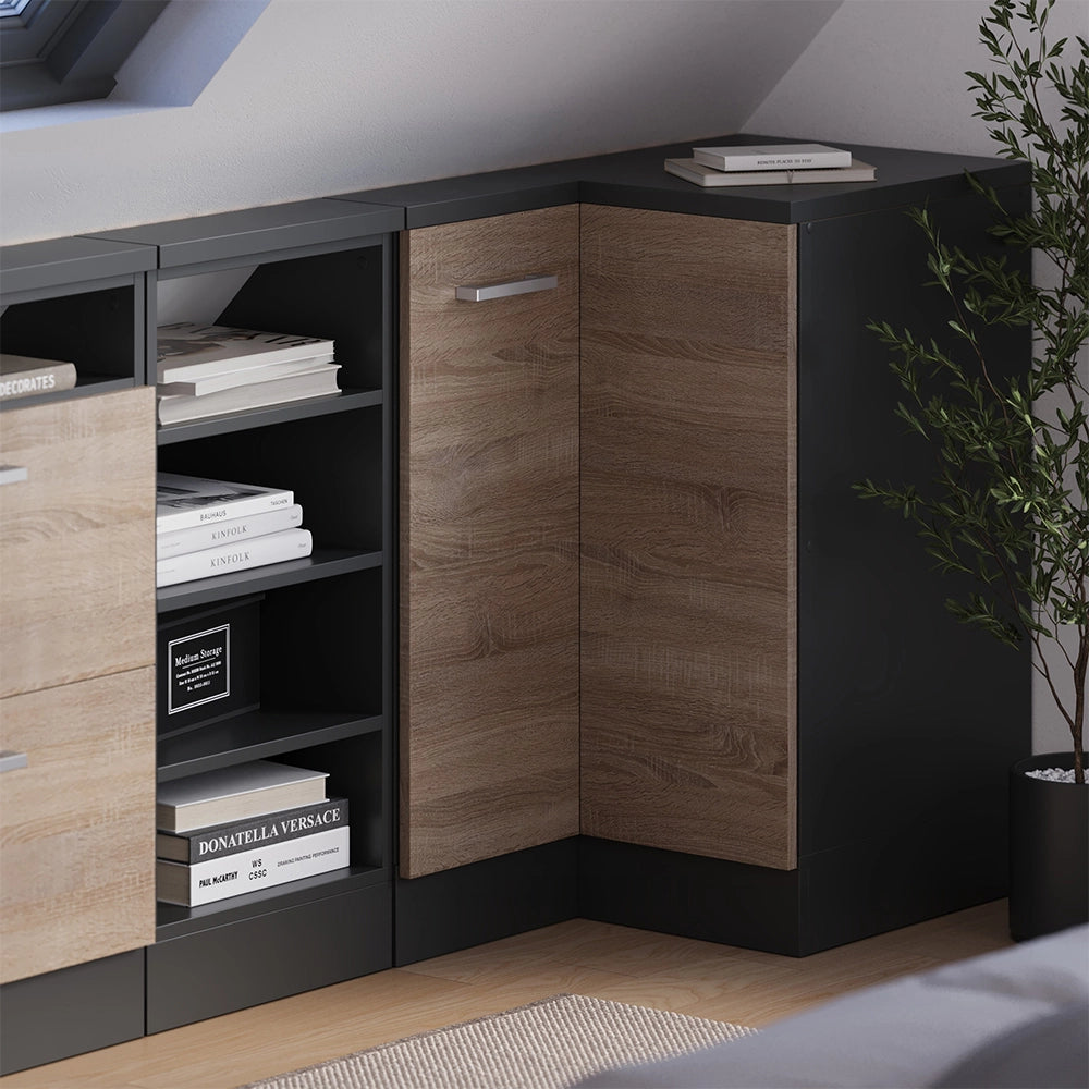 Mobile sottotetto Mobile angolare Rion Sonoma/Antracite 75.6 x 83.8 cm con 1 porta Vicco
