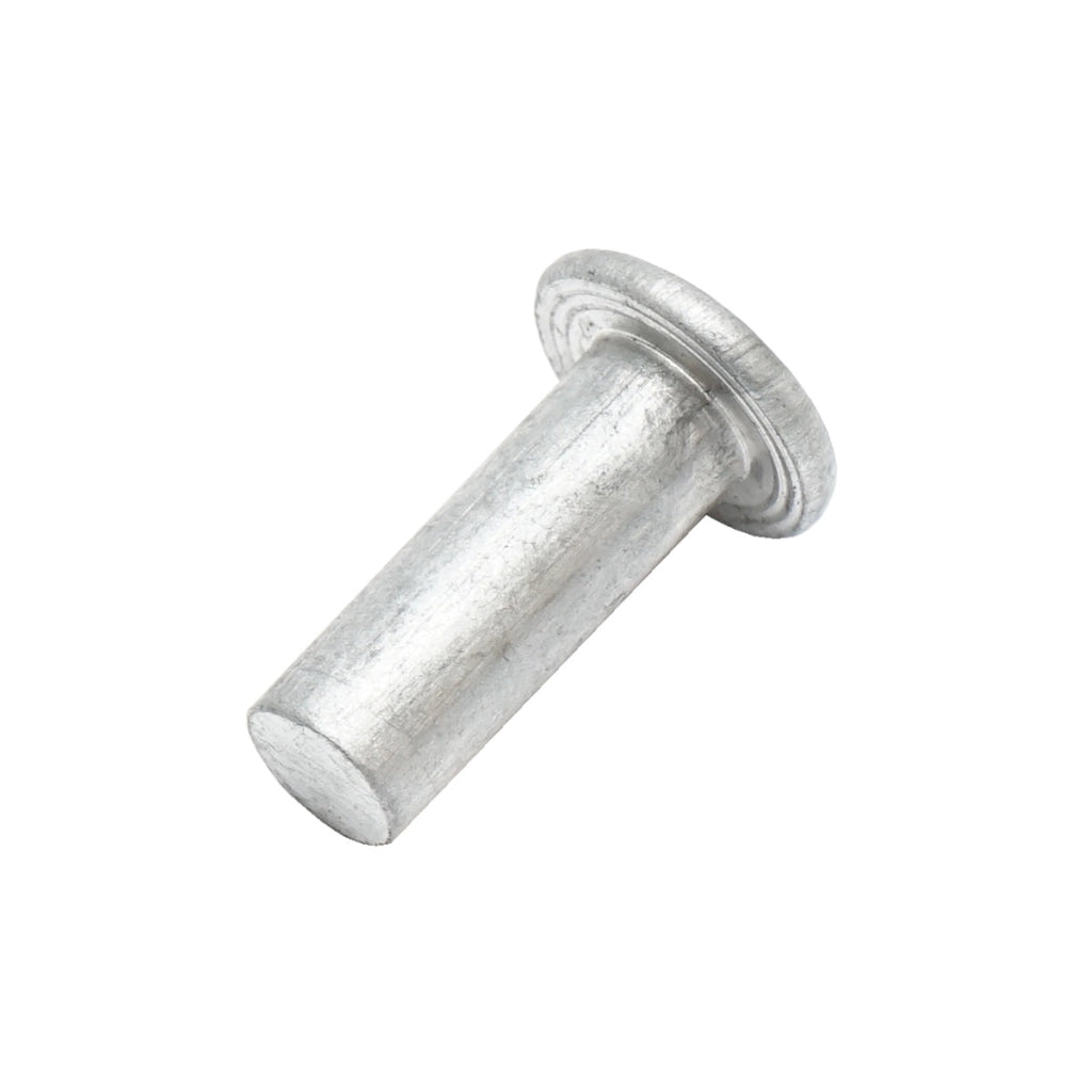 Rivetto in alluminio massiccio 4x8mm, diametro testa 15mm