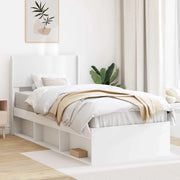Struttura del letto con stoccaggio e testata Bianco 90 x 200 cm 3414251