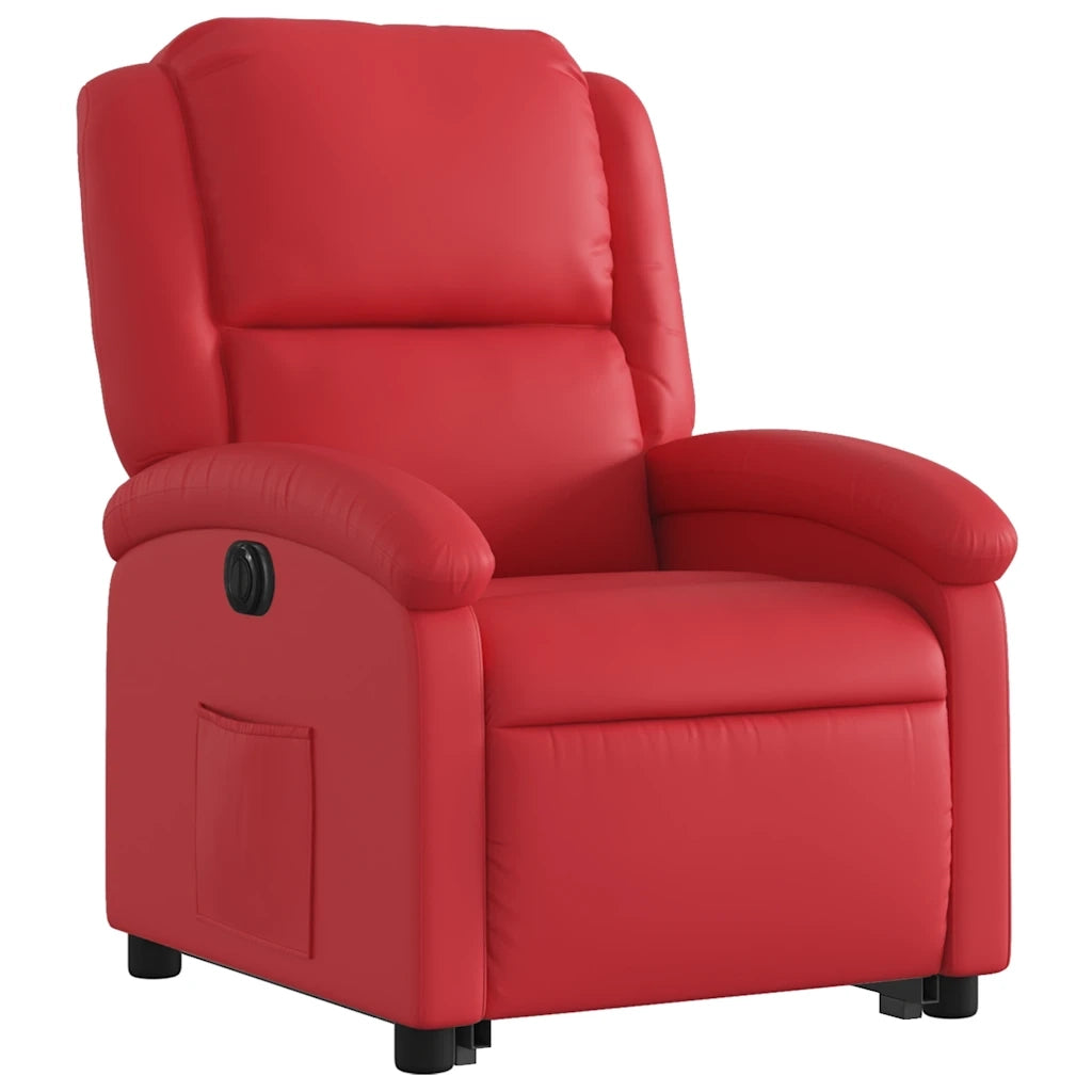 Poltrona Alzapersona Reclinabile Elettrica Rossa in Similpelle 3204245