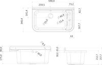 Lavatoio 50x34x21 cm in Polipropilene 13,5l Forlani Pilozzo 50 Grigio