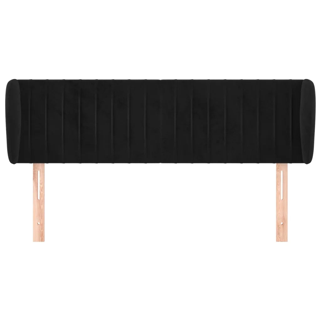 Testiera ad Orecchio Nera 147x23x78/88 cm in Velluto 3117432