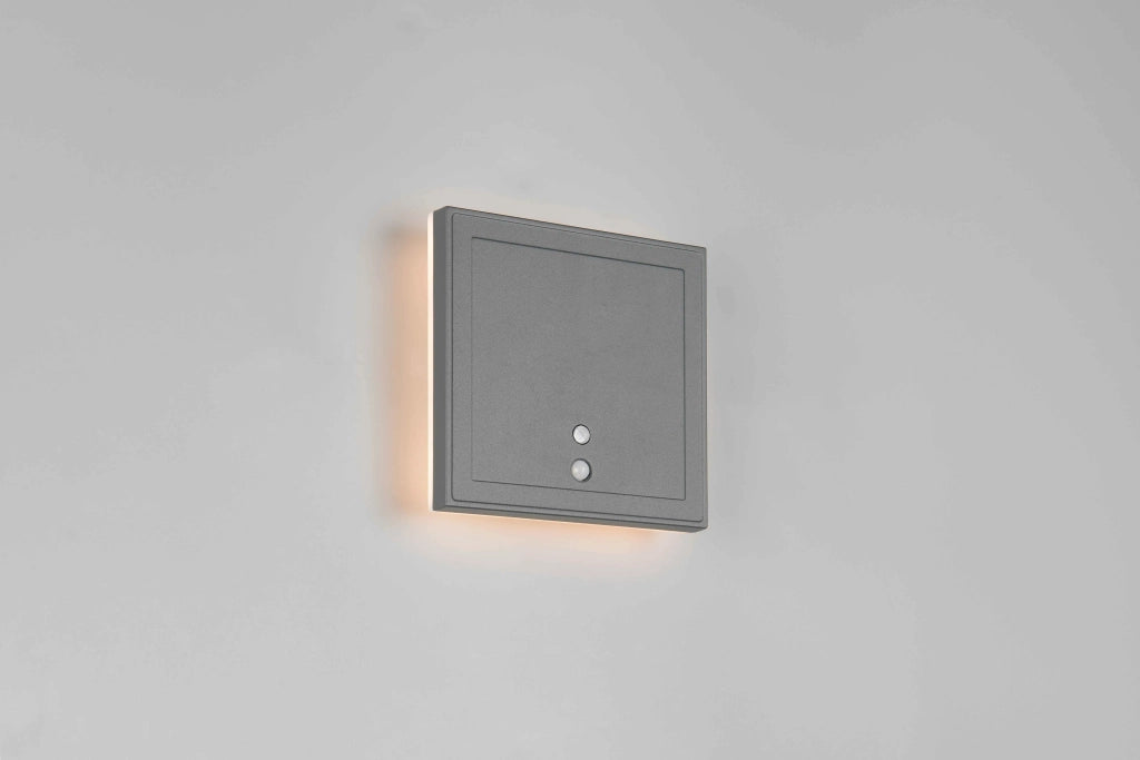 Applique da esterno LED ricaricabile, c/sensori, quadrata, 14x14 cm, Fortaleza